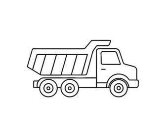 Construction Vehicle | Dump Truck Outline | Machine Embroidery File Download | 7 sizes