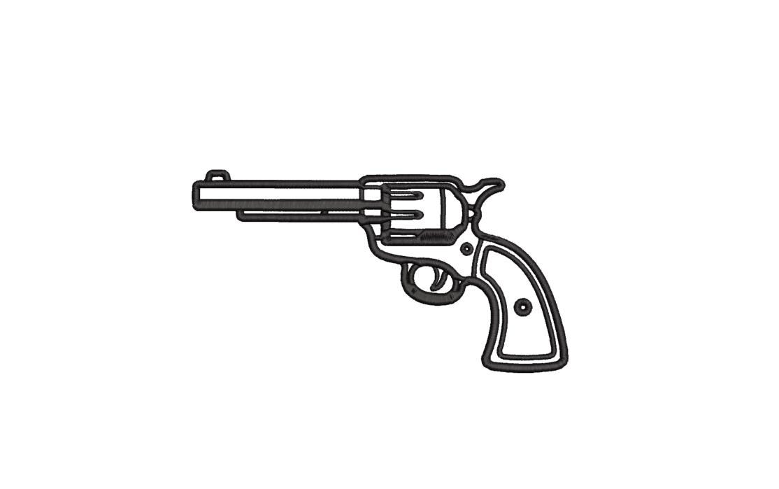 Revolver Outline Machine Embroidery File Download | 8 Sizes - Etsy