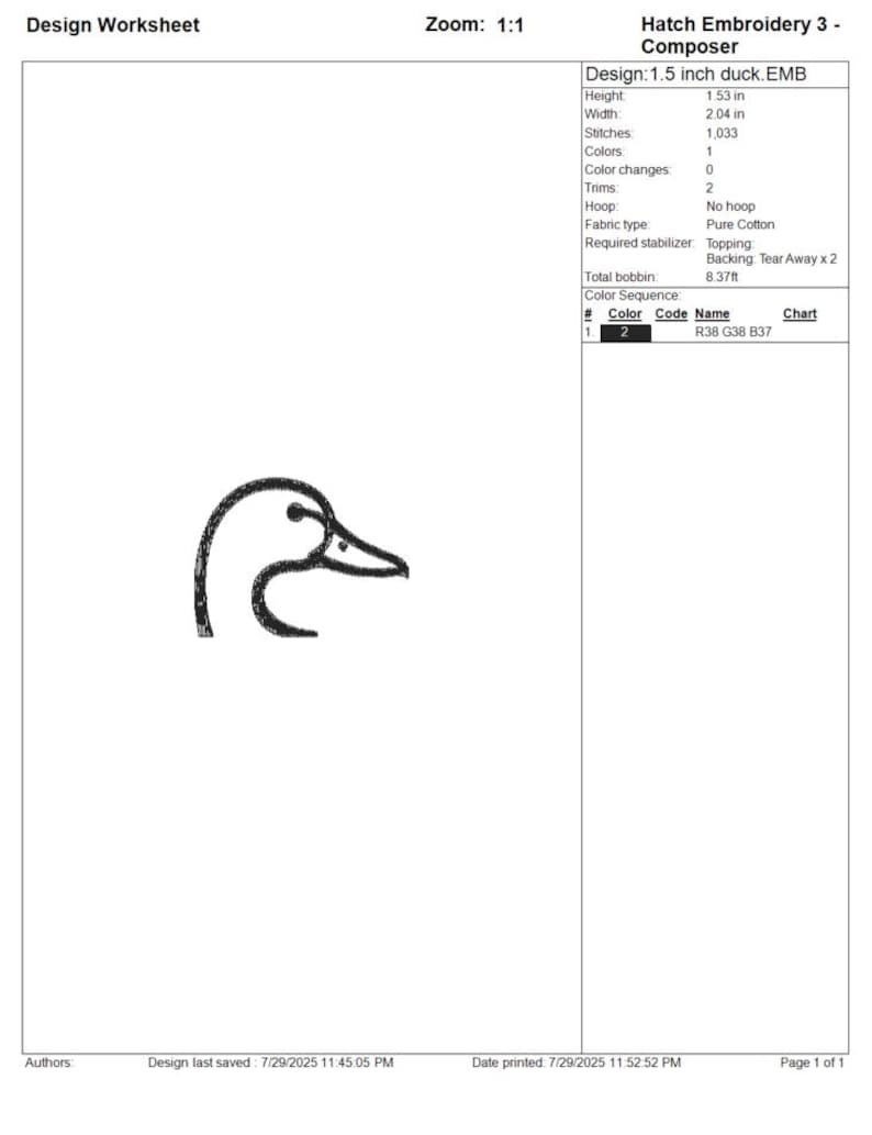 Duck Head Outline | Machine Embroidery File Download | Mallard - Etsy