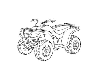 Omtrekontwerp met vierwielerborduurwerk | quad | Machineborduurbestand downloaden | 5 maten
