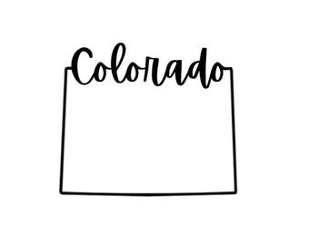 Nombre del estado / Contorno de Colorado / Descarga de archivo de bordado a máquina / Fuente de script