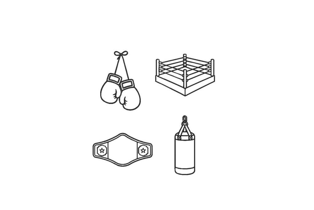 Boxing Outline Bundle Machine Embroidery Files | 4 Separate Designs, 8 ...