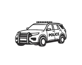 Politie SUV-omtrek machineborduurbestand downloaden | 6 maten