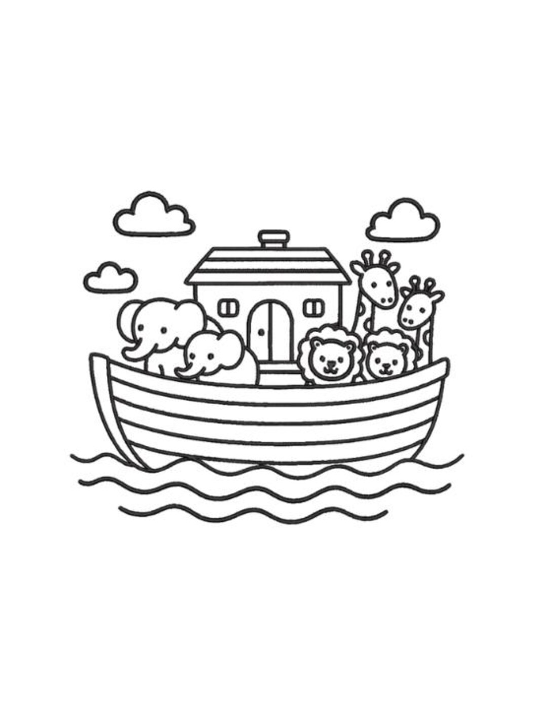 Noah's Ark Outline Embroidery Design | Machine Embroidery Download | 5 ...