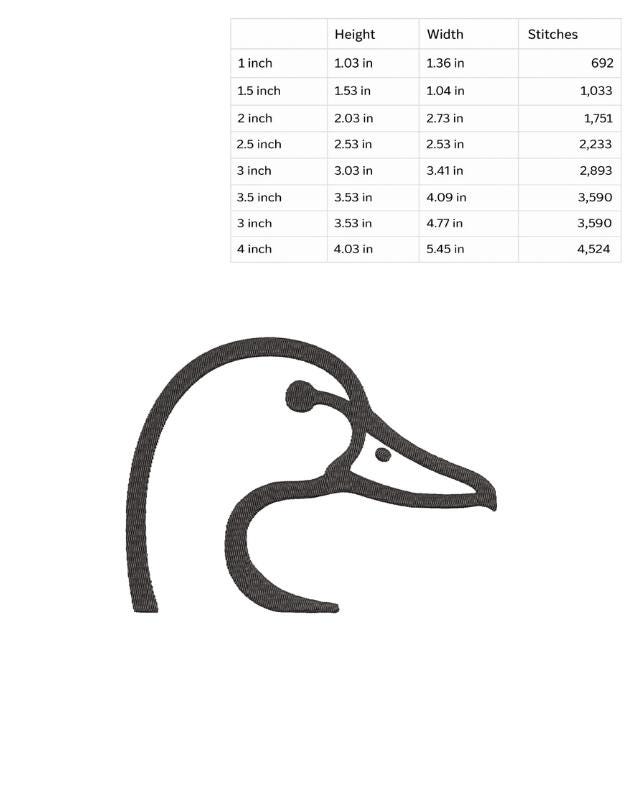 Duck Head Outline | Machine Embroidery File Download | Mallard - Etsy
