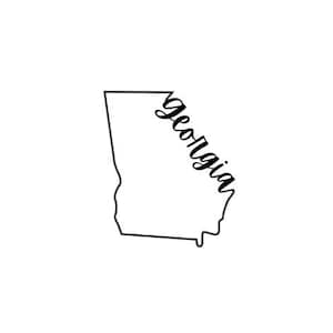 State Name | Georgia Outline | Machine Embroidery File Download | Script Font