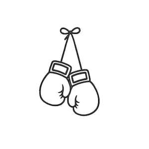 APPLIQUE Boxing Gloves Outline Machine Embroidery Files | 8 Sizes