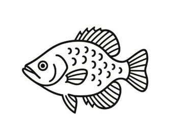Fish Embroidery | Crappie Outline | Machine Embroidery File Download
