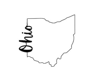 State Name | Ohio Outline| Machine Embroidery File Download | Script Font