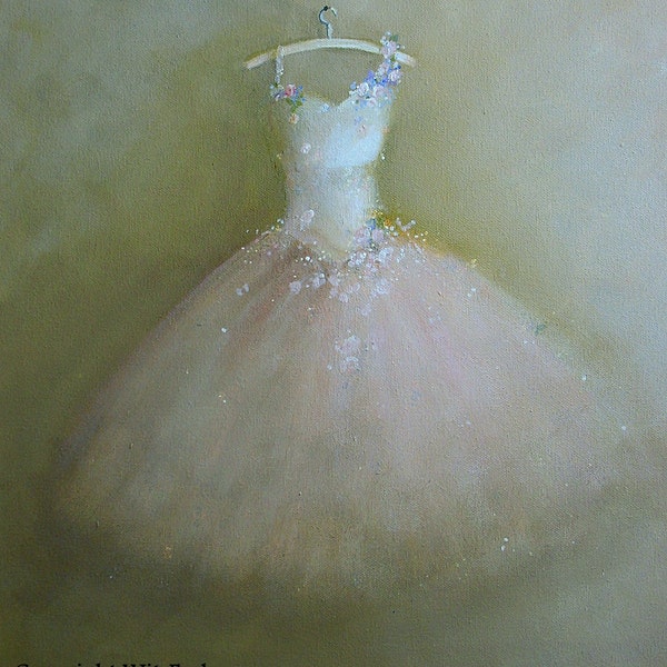 PinkTutu painting original ooak ballet  fantasy costume Ballerina fashion art TREASURY item