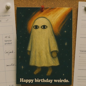 Carte d'anniversaire amusante à imprimer | Joyeux anniversaire bizarre | Téléchargement numérique pour amis, collègues, frères et sœurs | Bureau, cadeau humoristique noir | Insolite
