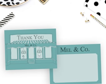 Thank You Card, Breakfast at Tiffany's Style, custom, personalized, monogram, birthday, sweet 16, party