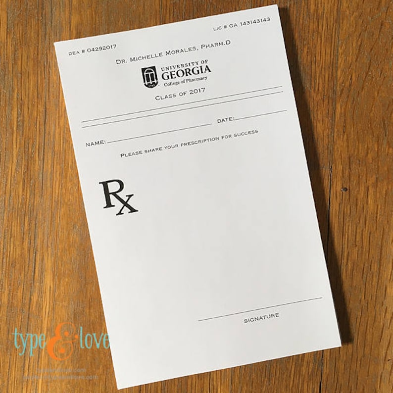 The Prescription for Success Unique Custom Prescription Pad Etsy