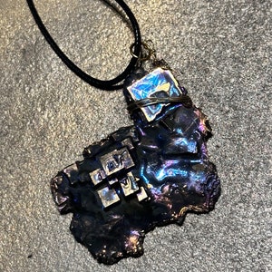 Iridescent Bismuth Crystal Necklace