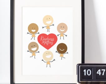 Kindness Matters Classroom Poster: Inclusive Education Wall Art