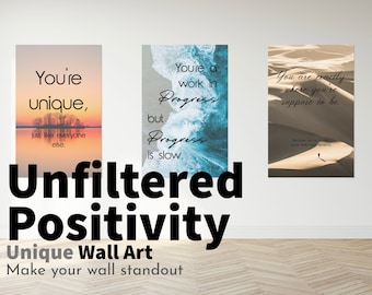 Sarcastic Motivational Quotes Poster Set: Unfiltered Positivity (Digital Download)