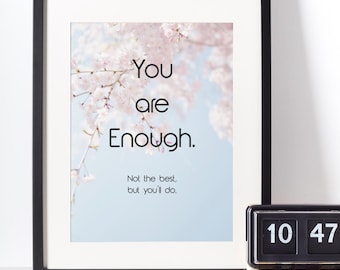 Funny Sarcastic Affirmation Poster: Cherry Blossom Office Decor