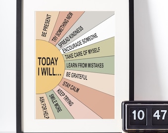 Positive Affirmation Poster: Classroom Mental Health Decor (Digital Download