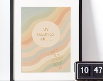 Feelings Are Valid Poster: Mental Health Awareness Art (Digital Download