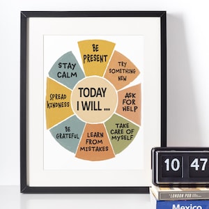 Motivational Self Improvement Goals Poster for Classroom Decor Counselor Office Decor Mental Health Wall Art Gift for Teacher Inspirational