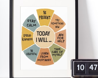 Motivational Classroom Poster: Today I Will... (Digital Download)