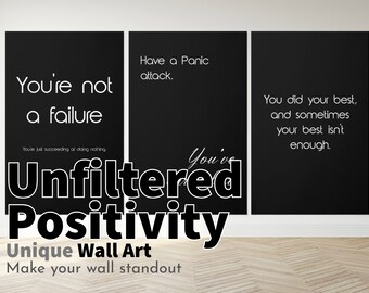 Funny Sarcastic Quote Poster Set: Unfiltered Positivity (Digital Download)