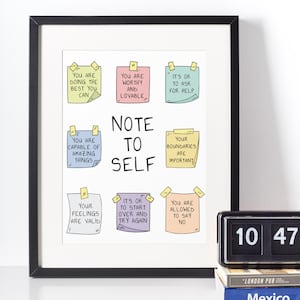Inspirational Motivational Self Care Poster for Classroom Counselor Office Mental Health Wall Art Gift for Teachers and Therapists Decor