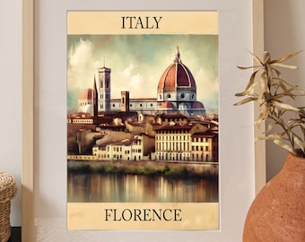 Vintage Florenz Italien Reise-Plakat - Dom-Kunst-Druck