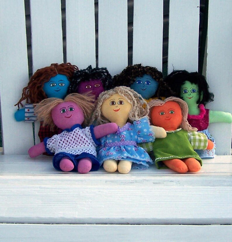 Colorful Boy Rag Doll With Blond Hair and Green Eyes Etsy