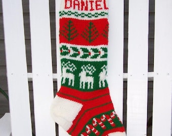 Custom hand knit Christmas stockings for 2023