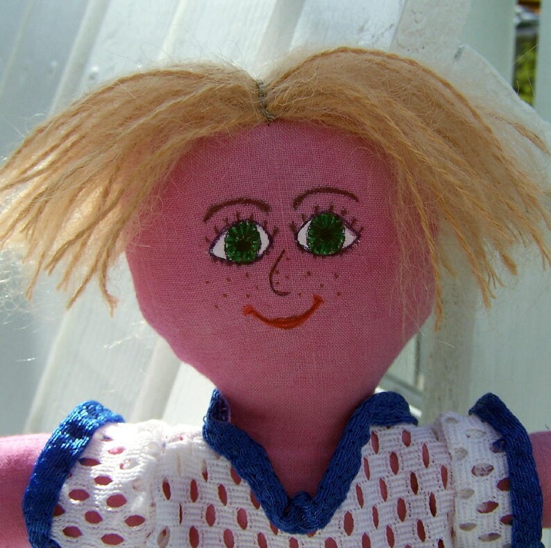 Colorful Boy Rag Doll With Blond Hair and Green Eyes Etsy
