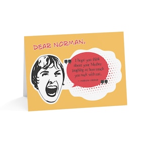 Psychofilm-wenskaartenset, Marion Crane "Dear Norman" humoristische notitiekaarten voor alle gelegenheden, eigenzinnig briefpapier voor horrorfans