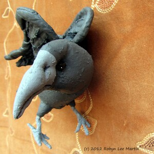 Crow Pattern, Primitive Crows, Wall Hanging, Soft Sculpture, Crow Doll, Crow image 4