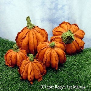 Prim Fabric Pumpkin Digital Pattern, Primitive Pumpkins, Sewing Pattern, Fabric Pumpkins image 1