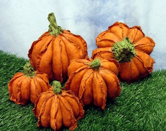 Primitive Fabric Pumpkin Sewing Pattern: Raggedy Fall Decor (PDF Pattern)