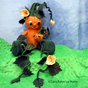 Digital Pattern, Primitive Fabric Pumpkin Doll,  Soft Sculpture, Downloadable Pattern, Pumpkin, Pumpkin Doll, Fall Decoration