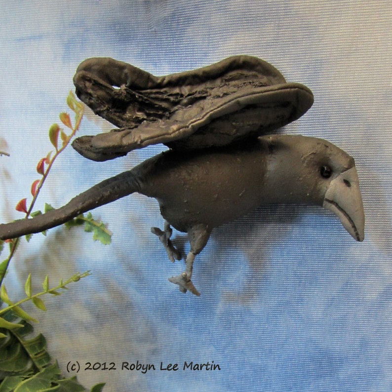 Crow Pattern, Primitive Crows, Wall Hanging, Soft Sculpture, Crow Doll, Crow image 2