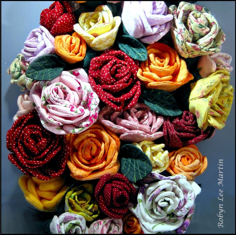 Fabric Flower Digital Downloadable Sewing Pattern Fabric Rose Patern-Rose Enchantment © PDF Pattern image 1