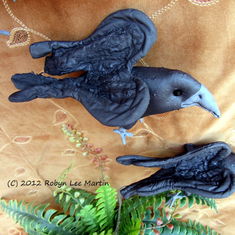 Crow Pattern, Primitive Crows, Wall Hanging, Soft Sculpture, Crow Doll, Crow image 5