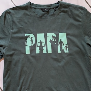 Papa SVG Datei – Vatertag Plotterdatei mit Vater-Kind Silhouette – Digitaler Download für T-Shirts, Taschen & Geschenke