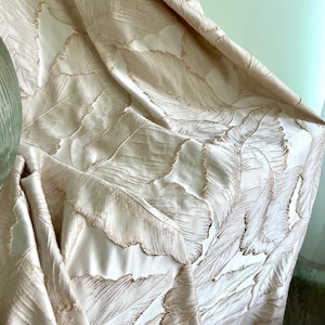 Textured Luxury Gold beige cream boho curtains for living room or bedroom, high quality extra long custom window drape panel 1 PCS