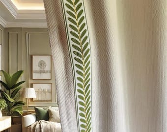 Rideaux occultants de luxe élégants beiges épais, vert sauge pour le salon ou la chambre à coucher, panneaux de draperie vert olive de taille personnalisée pour 1 PCS
