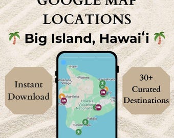 Big Island, Hawaii Travel Planner: Digital Google Map (Instant Download)