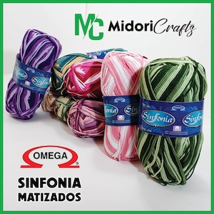 Sinfonia Matizados Multicolor Cotton Yarn - 100 gms - by Omega - Elegant Fine 100