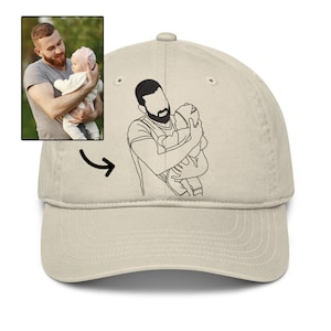 Custom Embroidered Hat | Family Photo Portrait | Christmas Gift for Dad