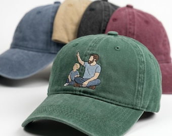 Custom Embroidered Photo Hat: Personalized Portrait Cap, Pet Memorial, Couple Gift, Family Keepsake Gift