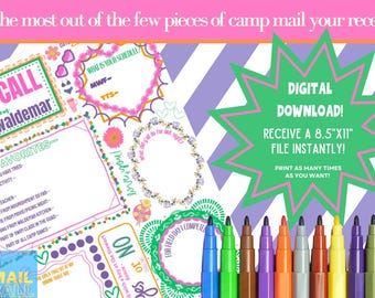 QUESTIONNAIRE LETTER FUN Fill in the Blank Template - Camp Waldemar Girls, Great for Anytime at camp!