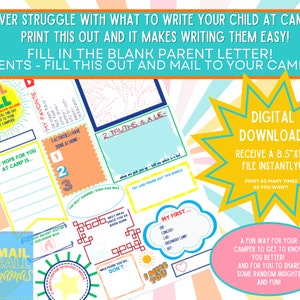 CUESTIONARIO DIVERTIDO ¡Carta para que los PADRES la completen y la envíen por correo a sus campistas!