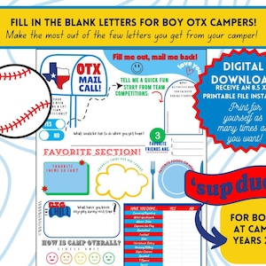 Carta do questionário Preencha o espaço em branco Carta do acampamento Camp OTX Ano 2+ MENINOS