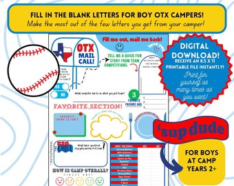 Questionnaire Letter Fill in the Blank Camp Letter Camp OTX Year 2+ BOYS